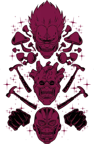 the wizard gang - wizard, witch, magician, mushroom, fungi, dorohedoro, anime, manga, streetwear